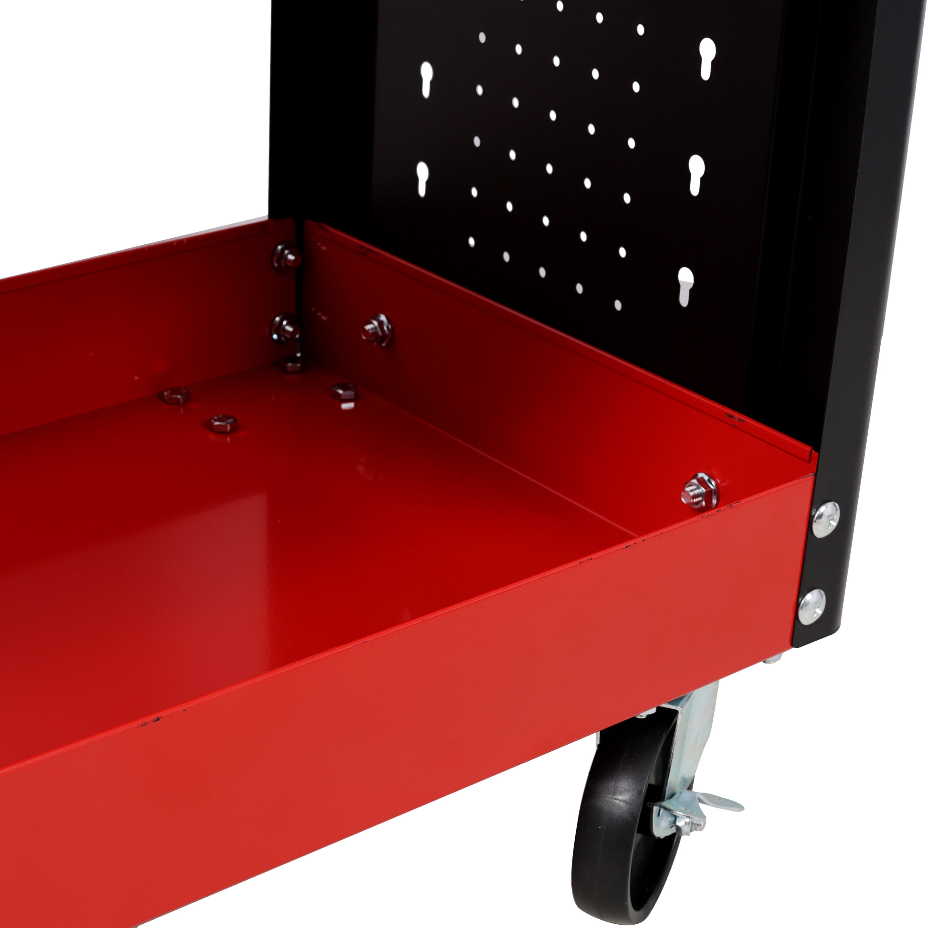 Tool Cart, 3 Tier Rolling Tool Cart on Wheels,Heavy Duty Utility Tool Cart with Pegboard for Repair Shop, Garage, Warehouse,Red, Red Tool Storage Cart,Steel Mechanics Tool Cart