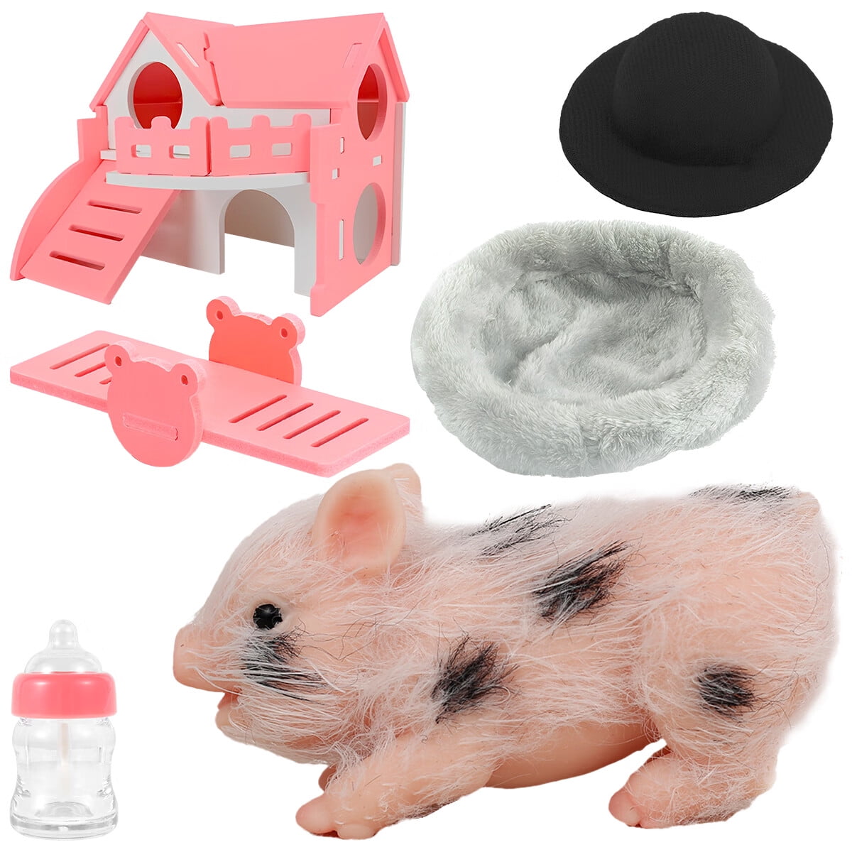 Willstar Silicone Pig Toy, 6 in Silicone Animals Pig Doll Mini Silicone Piglet Soft Touch Interesting Pig Toy Baby Gift, Size: 1pc