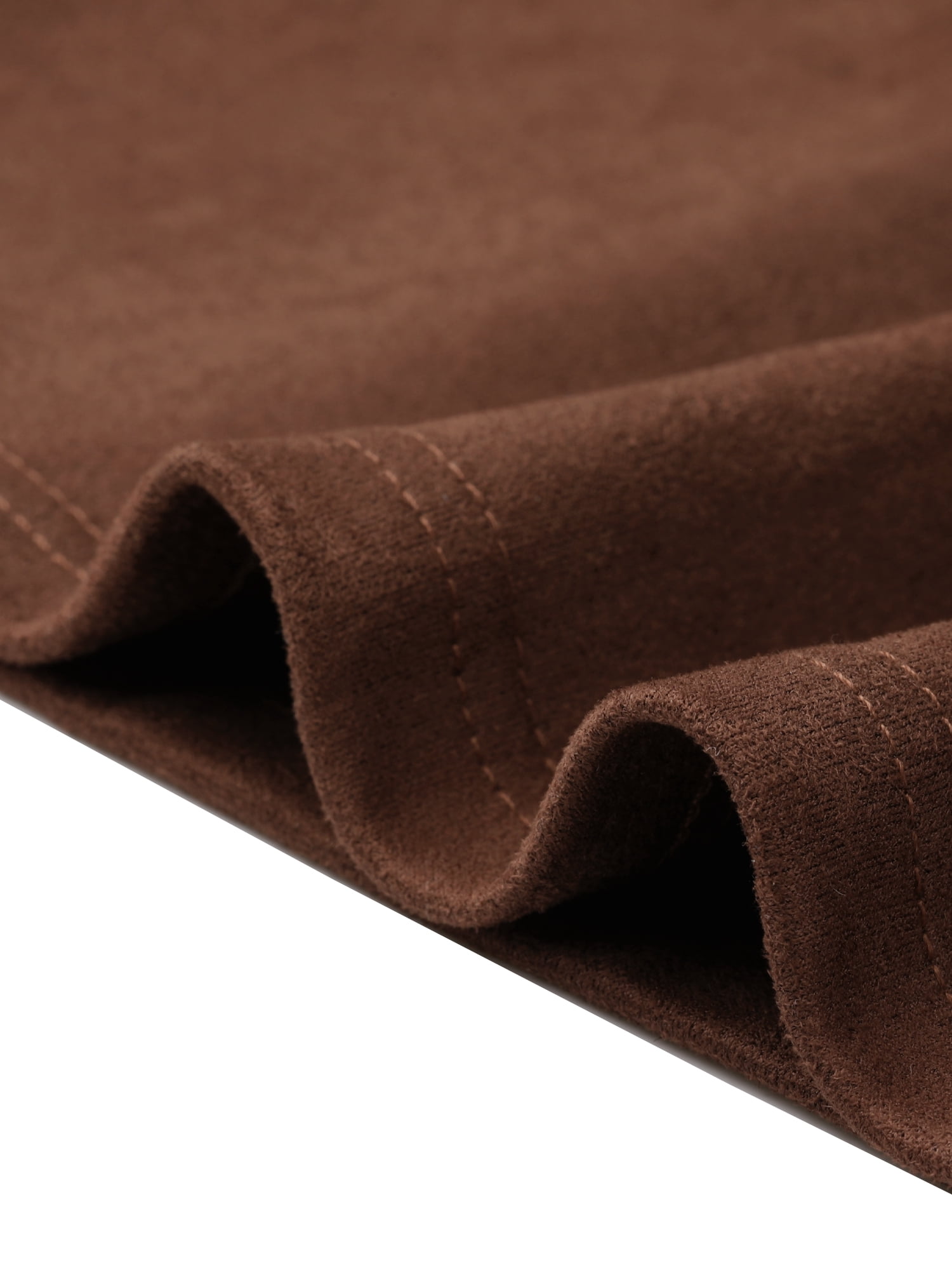 DARING DIVA Women's Faux Suede A Line Midi Skirt with Pockets Small Coffee