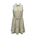 thumbnail image 1 of Vestido George para Mujer Corto con Olan en Ruedo, Sin Mangas, Botones en Pecho Beige Talla M, 1 of 4