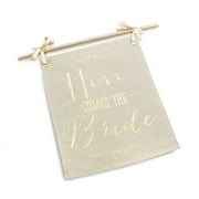 Gold Foil Here Comes the Bride Sign
