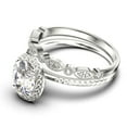 thumbnail image 4 of Bridal Ring Set Art Deco 2.25 Carat Oval Cut Diamond Moissanite Engagement Ring, Wedding Ring in 925 Sterling Silver With 18k White Gold Plating, Promise Ring, Anniversary Gift, 4 of 4