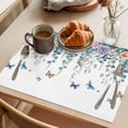 thumbnail image 3 of Eucalyptus Butterflies Placemats Set of 4 Spring Garden Botanical Place Mats Indoor Wipeable Table Mats Washable Cloth Dining Table Placemats for Kitchen Holiday Party Home Decor 13x19 Inch, 3 of 9