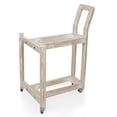 thumbnail image 6 of Alpine Corporation MBB172 Wood 2-Tier Rolling Storage Cart for Books, Plants, Decor, Rustic Storage Push Cart with 2 Shelves, 6 of 14