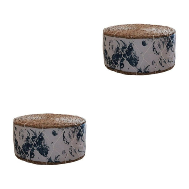 Futón de paja Injueey hecho a mano Almohada de piso Cojín de meditación Taburete Puf Type2 NO2