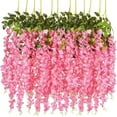 thumbnail image 2 of Hilingoto 12 Pack Wisteria Flower Vines Garland 3.75 Feet Artificial Flower Strings Hanging Flowers Silk Wisteria Garland Flowers Wisteria Vine for Wedding Garden Wall Decoration Household Imitation, 2 of 6
