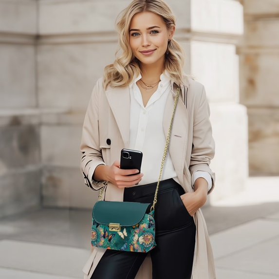 Pzuqiu Butterfly Cross body Bags for Women Minimalist Practical Women Crossbody Bag with Chain Strap Trendy Lightness Exquisite Small Leather Crossbody Bags for Daily Life