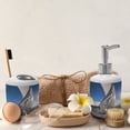 thumbnail image 4 of Ambesonne Aqua White Soap Dispenser & Toothbrush Holder Set, Sailing Boat in Sea, 2 Pcs, Blue White, 4 of 6