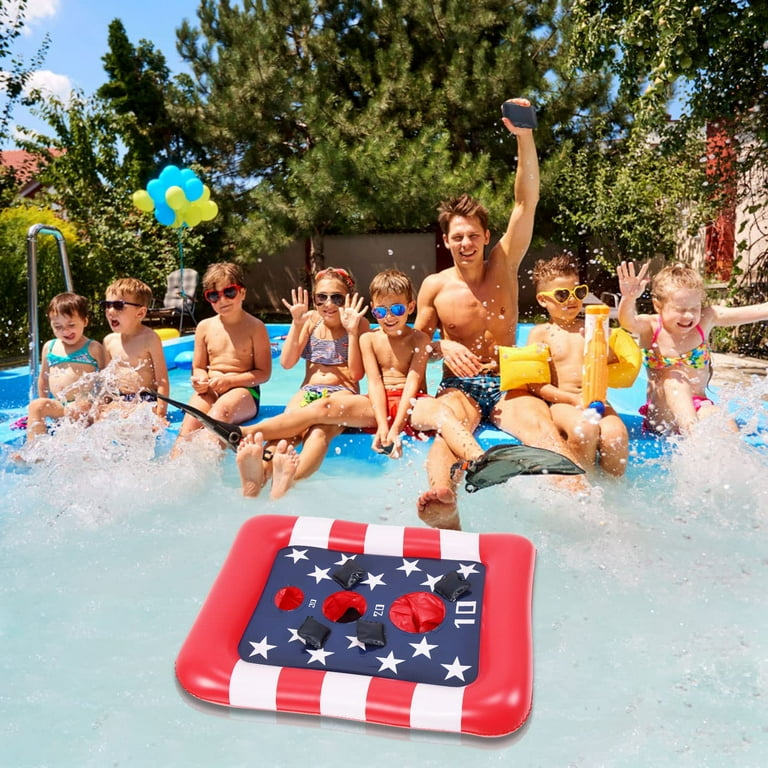 Inflatable Pool Toys Bean Bag Toss Games Floating Cornhole Set