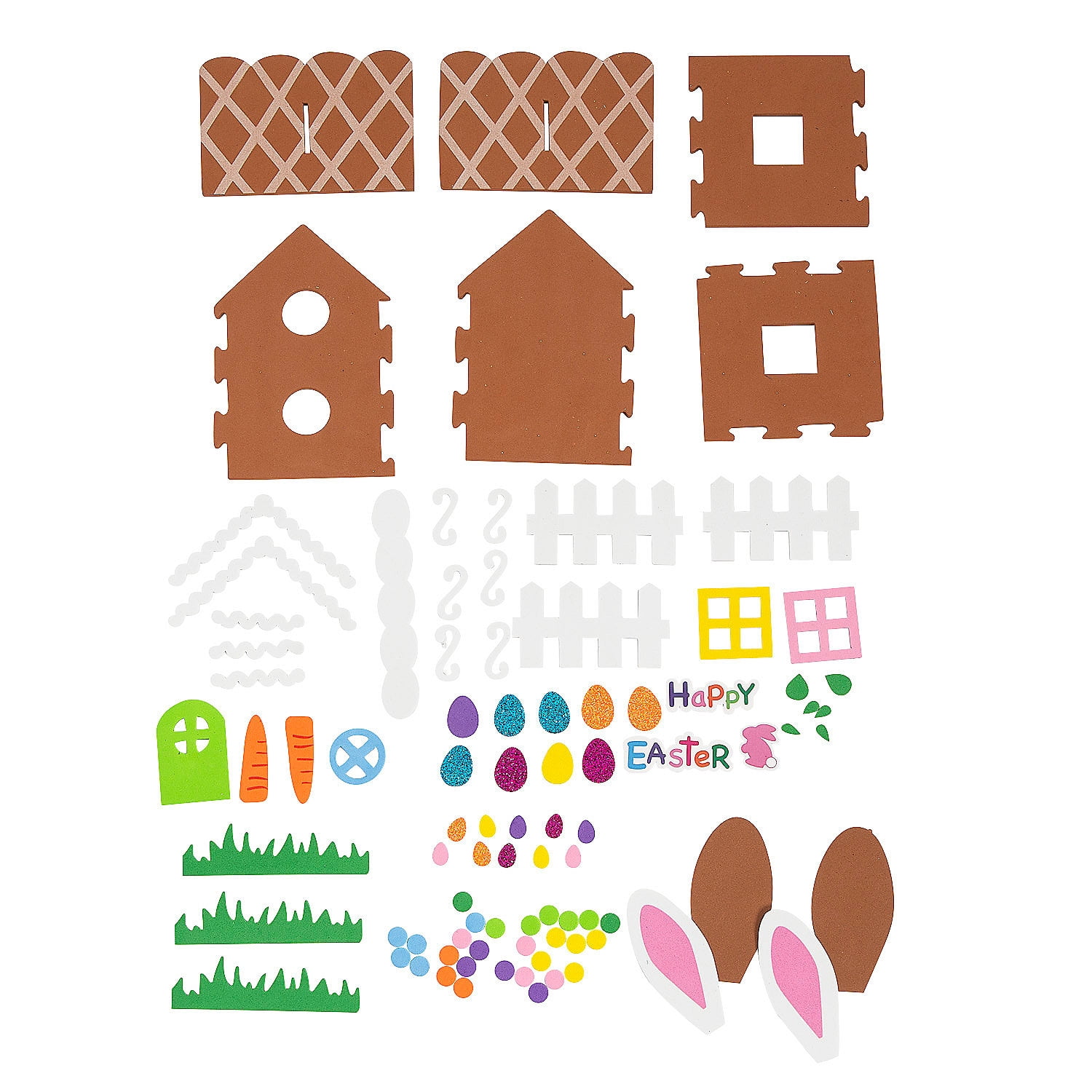 3D Easter Bunny House Craft Kit - Makes 12