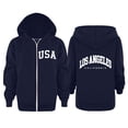 thumbnail image 2 of Vividxx Hoodies For Girls Long Sleeve Letter Print Hooded Sweatshirts Kids Soft Zip Up Hoodie With Pocket Classic 4-5 Years, 2 of 7