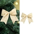thumbnail image 2 of Christmas Velvet Bow Rustic Wreath Gift Bows Vintage Xmas Velvet Ribbon Bow Ornaments for Christmas Farmhouse Tree Garland DIY Craft (White), 2 of 6
