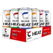 CELSIUS HEAT Performance Energy Drink 6-Flavor Variety Pack, Zero Sugar, 16oz. Can, 12 Pack