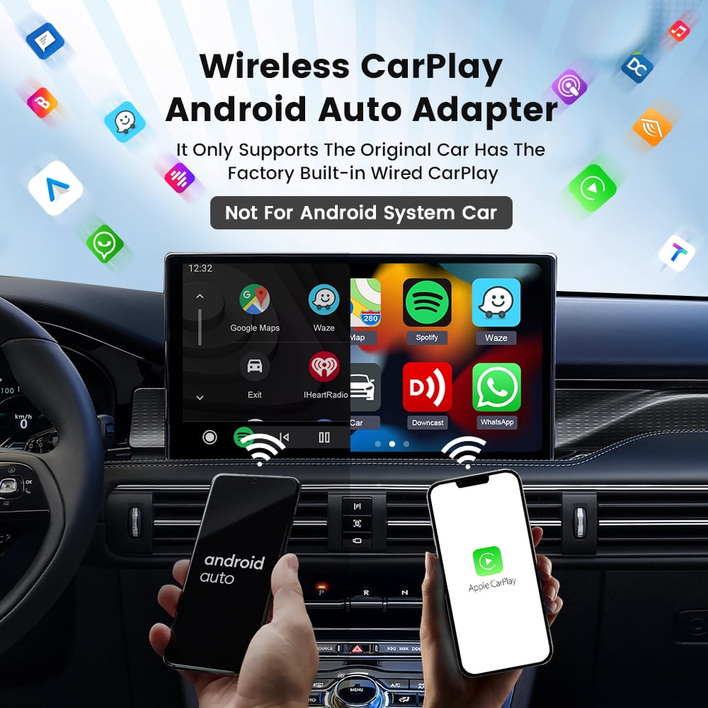 CarlinKit 4.0 Wireless CarPlay CarPlay - Wireless CarPlay Adapter for OEM Factory Wired CarPlay 2 in 1. Plug & Play, Wired to Wireless, Auto Connect, Online Upgrade, 5.8GHz Wi-Fi GPS