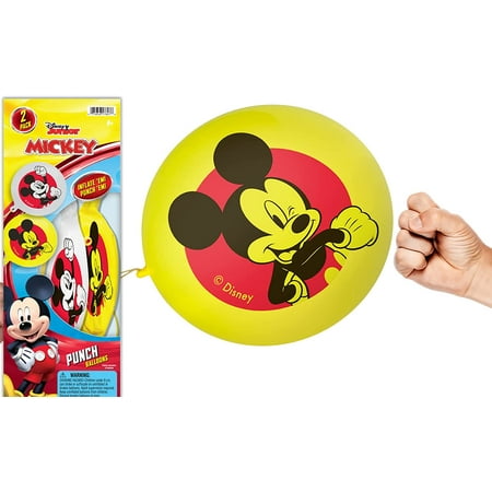JA-RU Disney Micky & Minnie Punch Balloon Fidget Ball (2 Packs 4 Mickey Balloons) Inflate & Punch Fidget Toy Inflatable Big Bounce Ball Stress Relief Punching Bag Toy for Kids. Party Games W-A-7807-2