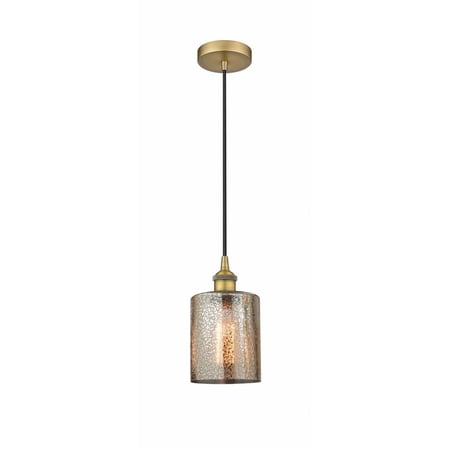 616-1P-BB-G116 Innovations Lighting Cobbleskill - 1 Light Mini Pendant In Industrial Style-9.75 Inches Tall and 5 Inches Wide-Brushed Brass