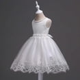 thumbnail image 6 of ATOGUTA Junior Bridesmaid Dresses White Sleeveless Tulle Formal Wedding Pageant Party Fancy Princess Ball Gown Dresses 2T-12, 6 of 7