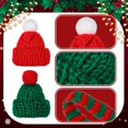 thumbnail image 3 of Dalrosia Mini Knit Hat Mini Christmas Scarf Set Mini Santa Hats for Crafts Mini Christmas Decorations Christmas Tree Ornaments for DIY Craft Art Snowman Doll, 3 of 7