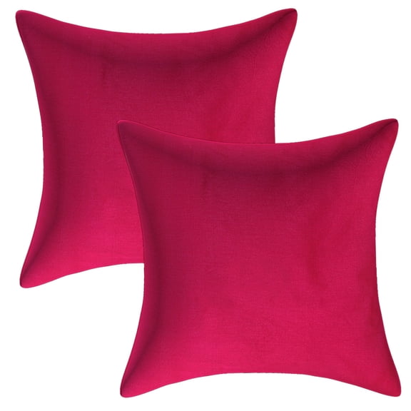 Stylo Culture Ethnic Settee Sofa Throw Pillow Covers 16x16 Solid Pink Modern 40cm x 40cm Bedroom Decor Pillowcase Polydupion Solid Square Cushion Covers | Set Of 2