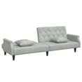 thumbnail image 5 of vidaXL Sofa Bed with Armrests Light Grey Velvet, 5 of 5