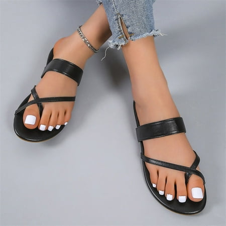 

LnjYIGJ Women s Slippers Women s Leisure Vacation Outside Wear Flip Flops Flat Bottom Beach Slippers