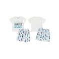 thumbnail image 2 of vera natura Toddler Boy Summer Outfit Letter Print Short Sleeve T-Shirt with Cartoon Surfboard Shorts, 2 of 9