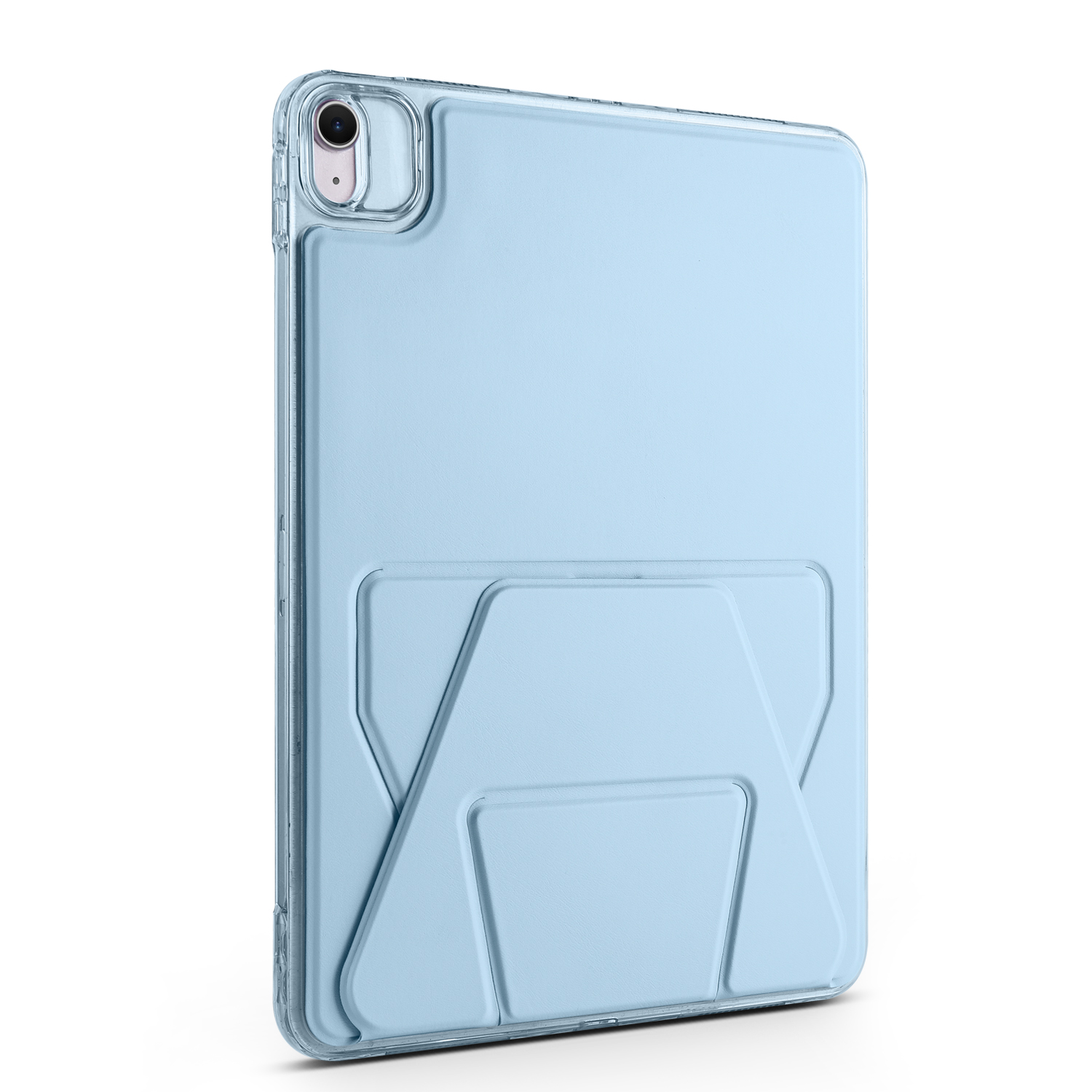 TECH CIRCLE Slim Back Cover Case for iPad (9th/8th/7th Generation) 10.2", Built-in Kickstand, Supports Apple Pencil Charging & Attachment, TPU/PU Leather Protective Lightweight Thin Case, Blue