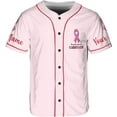 thumbnail image 4 of Lotusprinthandmade Personalized Breast Cancer Warrior Unisex Baseball Jersey XS-5XL Multicolor, 4 of 5