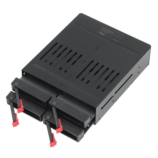 Mobile Rack Backplane, 5.25” 4 Bay Hard Drive Enclosure Aluminum Trayless 6 Gbps HDD Docking Enclosure Built In Quiet Fan With Multiple Protections For External 2.5” HDD SSD,