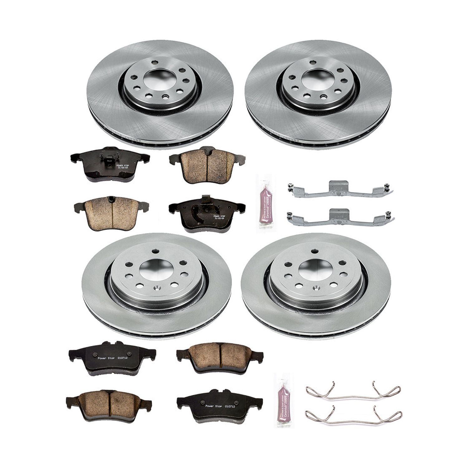 Power Stop Front and Rear Stock Replacement Brake Pad and Rotor Kit KOE5348