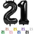 thumbnail image 1 of Globo numérico Enyeopd, 40 cm, 21, negro, decoración de cumpleaños, 1 of 6