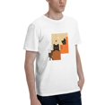 thumbnail image 4 of Men's Color Block Cat Art Graphic T-Shirt, Cotton Blend Crewneck Short Sleeve Casual Tee, 4 of 8
