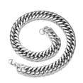 thumbnail image 2 of QQTDFG Fashion 9/11/13/16/20/22mm Curb Cuban Link Chain Stainless Steel Mens Necklace-Silver-20mm-11inch Bracelet, 2 of 6