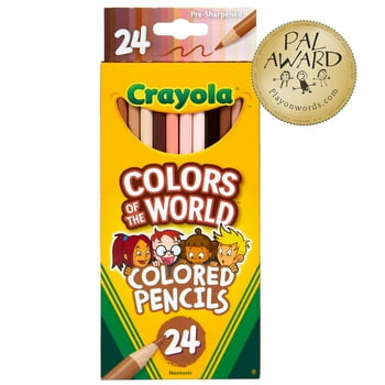 Crayola Colors of the World Colored Pencils, Assorted Colors, Beginner Child, 24 Pieces