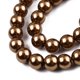 thumbnail image 2 of 20Strand Baking Painted Glass Pearl Bead Strands Pearlized Round Saddle Brown about 195pcs/strand 23.6inch 3~4mm Hole: 0.5mm, 2 of 3