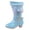 F34-Blue, variant on Girls Mid Calf Boots Leather Lace up Boots Riding Winter Boots Toddler/Little/Big Kid(13,F36-Purple)