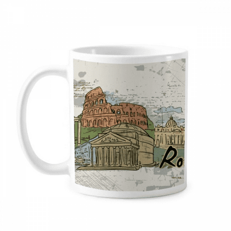

Italy Rome Landscape Landmark Nation Mug Pottery Cerac Coffee Porcelain Cup Tableware