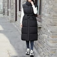 thumbnail image 6 of Gamivast Long Quilted Vest for Women Hooded Loose Button Down Sleeveless Padded Jacket Winter Casual Zip up Coats with Pockets Trendy Work Solid Outerwear 2025, 6 of 7