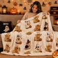 thumbnail image 5 of Aoznliie Halloween Blanket, Cozy Fleece Throw Blanket with Ghost Pumpkin Print, Lightweight Fall Blanket for Couch Sofa Bed Home Decor, 40x28in, 5 of 9