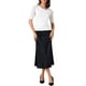 thumbnail image 2 of Camiseta básica ajustada de color sólido de media manga para mujer INSPIRE CHIC, camiseta casual ceñida, talla S, blanca, 2 of 6