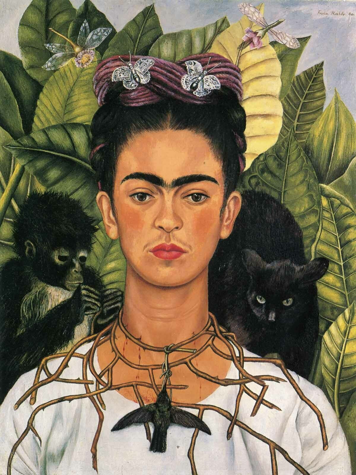 CANVAS OR PRINT WALL ART Time Flies Frida Kahlo 