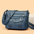 thumbnail image 4 of Stylago Leather Messenger Bags Women's Vintage Crossbody Purses Multiple Zipper Pockets Tote Shoulder Bag with Adjustable Strap Blue, 4 of 7