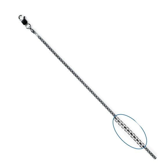 925 Sterling Silver High Polished 2MM BISMARK 030 Chain necklace