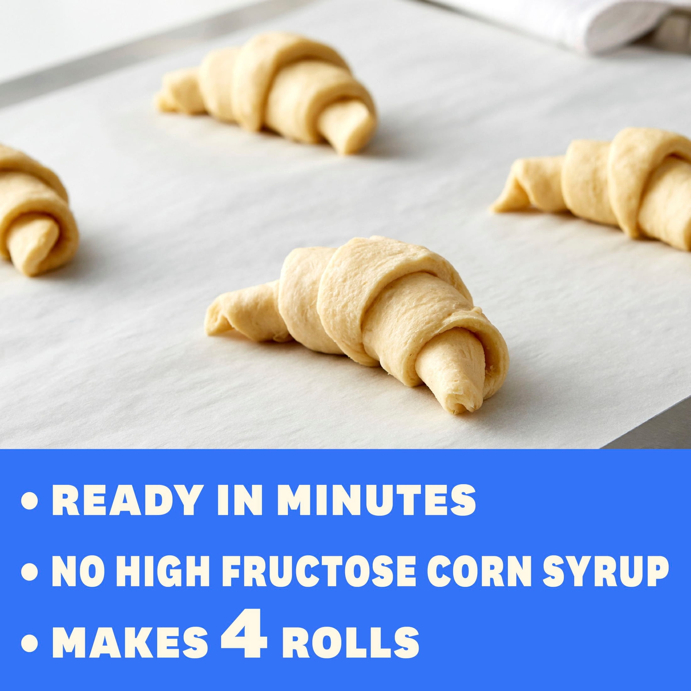 Pillsbury Crescent Rolls, Original Refrigerated Canned Pastry Dough, 4 Rolls, 4 oz