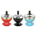 thumbnail image 4 of Yirtree Round Push Down Cigarette Ashtray with Spinning Tray, Creative Stylish Home Office Metal Windproof Rotation Lid Ashtray Smoker Gift, 4 of 8