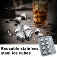thumbnail image 5 of Heart-Shaped Stainless Steel Ice Cubes, Reusable Fast Cooling Drink Stones with Elegant Design for Cocktails Wine Beverages at Parties and Romantic Gatherings, 5 of 5