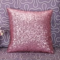 thumbnail image 2 of JeashCHAT Decorative Glitzy Sequin Throw Pillow Cover , Solid Color Glitter Pillowcase for Wedding, Christmas, Couch, Bed, 15.7x15.7 Inches, Pink, 2 of 3