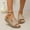 Beige, variant on Babysbule Womens Sandals, Women's Wedge High Heel Fish Mouth Stitched Sandals