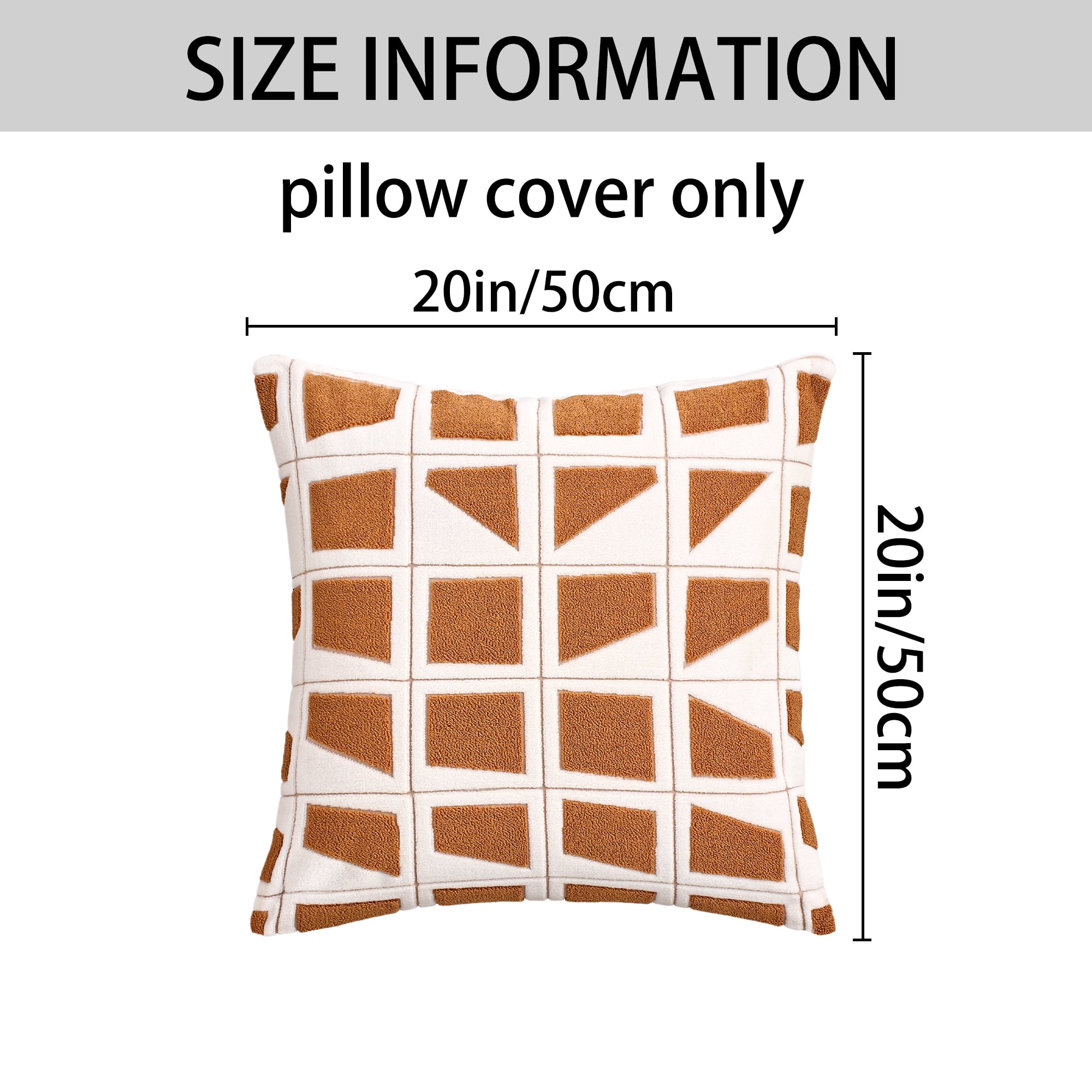 REGALWOVEN Geometric Pillow Covers Set of 2 Soft Plush Cushion Cases Modern Decorative Throw Pillows for Sofa Bedroom Coffee 20" x 20"