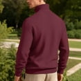 thumbnail image 4 of pstuiky Camisas de manga larga de invierno para hombre, Blusa/camiseta informal y moderna de terciopelo de punto con cuello alto y cremallera para hombre, de color liso xl, 4 of 6